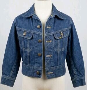 Vintage 1970s Lee Riders 109-JB Denim Jacket Kids Sz 6 Union Made USA Sanforized